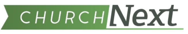 Green and black "CHURCHNext" logo with modern font, featuring a green banner design. No landmarks or historical buildings visible.